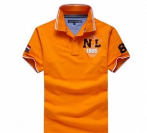 Рубашка-поло оранжевая с короткими рукавами