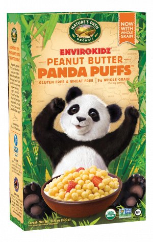Panda Puffs™ Cereal Органические кукурузные подушечки со вкусом арахисового масла 300 гр