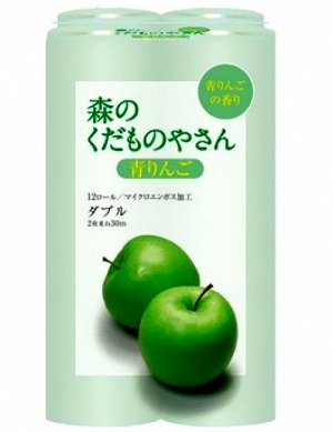 FUJIEDA SEISHI Туалетная бумага двухслойная, аромат зеленое яблоко, 30 м, 12 рулонов