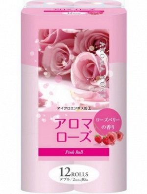 FUJIEDA SEISHI Туалетная бумага двухслойная, аромат розы и малины, 27,5 м, 12 рулонов