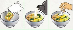 Суп быстрого приготовления остро-кислый  с грибами и овощами.