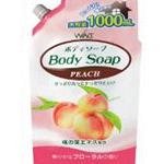 Крем-мыло для тела "Wins Body Soup peach" с экстрактом листьев персика и богатым ароматом (мягкая упаковка) 1000 мл/10