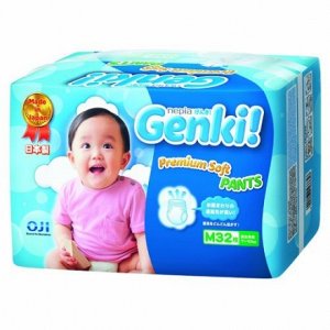 "Genki" детские подгузники-трусики 7-10 кг (M) 32 шт