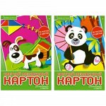 Набор цветного картона мелованного А4 16л 8цв &quot;Хобби Тайм&quot; 2 вида 11-416-263 Альт {Россия}