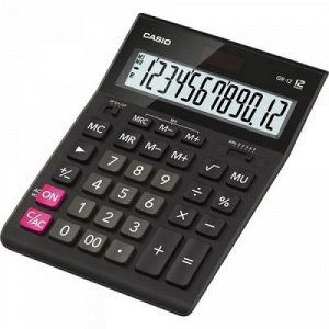 Калькулятор 12 разрядов CASIO GR-12 2 питания 35х155х209 мм (394704) черный CASIO {Китай}