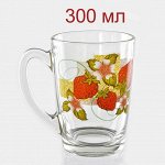 Кружка 300 мл капучино Клубника