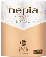 269115 &quot;NEPIA&quot; &quot;Premium Soft&quot; Двухслойная туалетная бумага 30 м, (4 рулона, с рисунком бабочки), 1/12