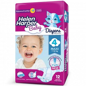 Helen Harper Детские подгузники Baby размер 4. Maxi (7-18 кг) 12 шт.
