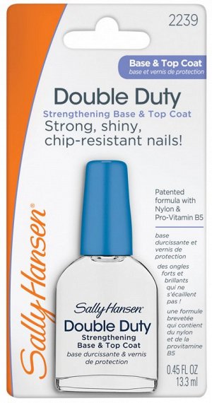 Sally Hansen Nailcare Ж Товар Средство 2 в 1: база и верхнее покрытие double duty strengthening base & top coat