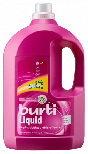 BURTI Средство синтетическое жидкое для цветного и тонкого белья Burty Liquid 3 л