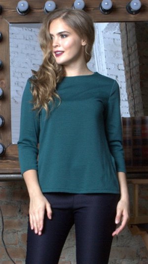 Блуза "Виола" 5034 т.зеленый