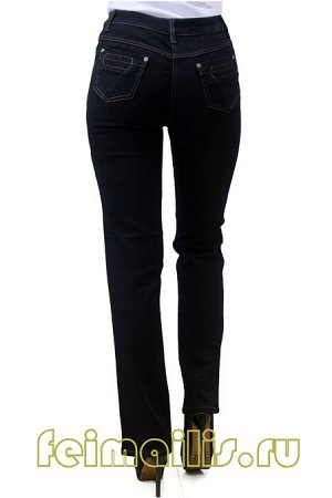 MS4005--Прямые черные джинсы р.9