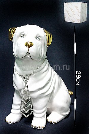 Статуэтка Статуэтка  Собака  28см.с галстуком в под.уп.(х4) Фарфор 
Фарфор