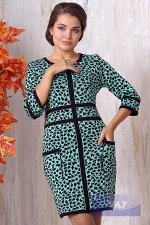 Платье жен. 2129 07-120/310 черный/резеда