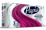 Туалетная бумага Papia 3-х слойная Белая 12 рулонов