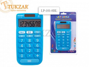 Tukzar Калькулятор карманный в двойном блистере,8 разрядов 36,8*71,6*16,6 мм,голубой LP 101-8BL