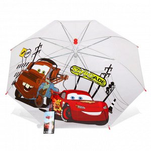 Disney зонт детский Тачки "Молния Маккуин и Мэтр" (50 см, прозрач., авто., POE)