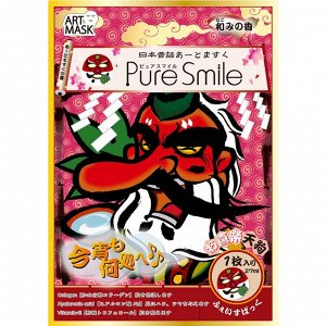 045557 "PURE SMILE" "Art Mask" Концентрированная увлажняющая маска для лица с экстрактами цветов камелии, с коллагеном, гиалуроновой кислотой и витамином Е, с рисунком (дьявол), 27мл, 1/240