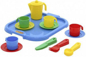 Набор детской посуды "Анюта" с подносом на 4 персоны