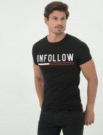 Letter Printed T-Shirt Black