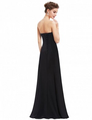 Вечернее платье, чёрного цвета с бежевой вставкой, со шнуровкой сзади