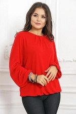 Блуза 445. Красный. Теплый трикотаж