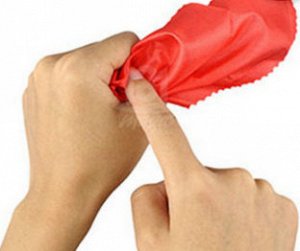 Реквизит фокуса "Исчезающий платок": платок + "палец" (накладка большой палец)