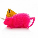 Игрушка фигурка мышь с резиновым ворсом с подсветкой  в ассортименте