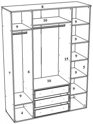 Шкаф четырехстворчатый