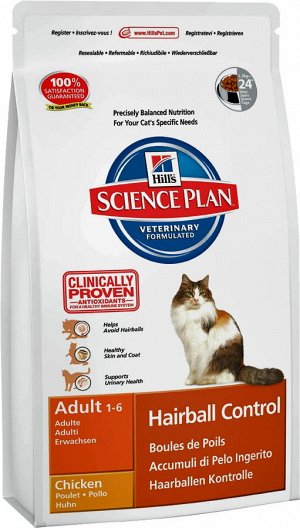 Hill's SP Feline Adult Hairball Contr д/кош вывод шерс. Курица 5кг