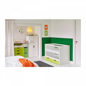 СТУВА Кроватка детская с ящиками, зеленый
