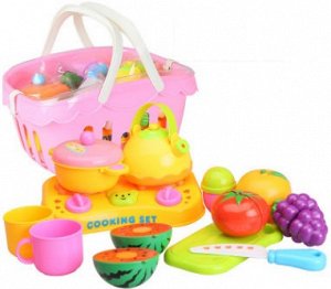 2134227 Кухонный набор с фруктами в корзине (13 деталей). Материал: пластик. Для детей от 3 лет.