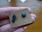 Серьги Кот и рыбка 01
