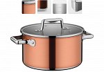 Кастрюля из нержавеющей стали 5.8 л со стеклянной крышкой 24 см серия MEDENA NADOBA