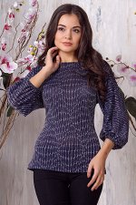 Блуза 253. Напыление серебро на синем
