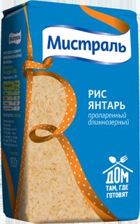 Рис Янтарь пропаренный длинный, 900гр