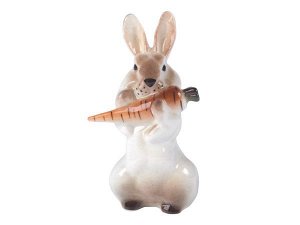 Скульптура Заяц с морковкой 3 54*49*93 мм