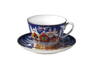 Чашка с блюдцем Весенняя Зимняя сказка чайная