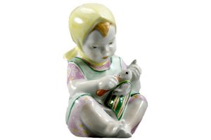 Скульптура 120 мм ф. Девочка с зайцем
