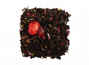 чай Смесь классических сортов чёрного чая, лист клубники, красный василёк, цельная северная клюква, ароматические масла.