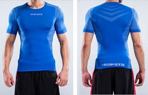 Спортивная Спортивная футболка "KIPSTA". Материал: полиэстер. Размер (рукав, бюст, длина см): L (15.5, 75, 67.5 см). Цвет: СИНИЙ