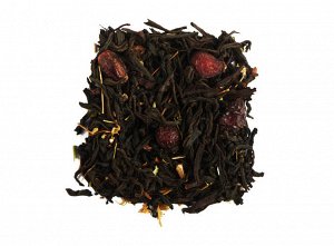 чай В состав этого чая входит цейлонский черный чай, шиповник, кусочки северной клюквы, целебные травы мята, душица, девясил, липовый цвет и ароматические масла.