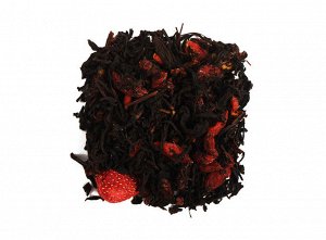 чай В состав этого напитка входит цейлонский черный чай, ягоды годжи, кусочки клубники, натуральные ароматические масла.