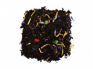 чай Смесь классических сортов чёрного чая, яркие кусочки фруктов, василёк, календула и натуральные ароматические масла.