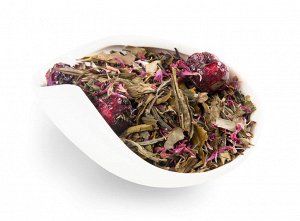 чай Смесь классических сортов зелёного чая, цельная вишня, розовый василёк, натуральные ароматические масла.