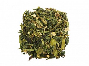 чай В состав входит смесь классических сортов зелёного чая, кусочки имбиря, натуральные ароматические масла.
