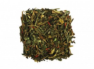чай В состав входит ароматная сенча, зелёные цукаты, зелень перечной мяты, цитрусовая цедра и натуральное масло лайма.