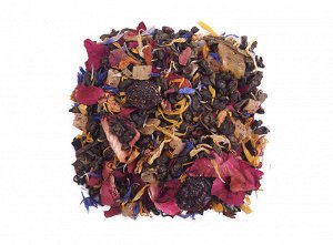 чай В состав входит ганпаудер, цукаты, изюм, лепестки розы, василька и целебной календулы, ароматические масла.