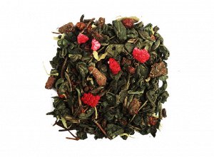 чай В состав этого чая входит ароматный ганпаудер, кусочки ягод боярышника, малины, цельные ягоды рябины, календула, лист клубники, эхинацея,  ароматические масла.