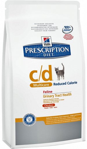 Hill's PD Feline c/d Multicare Reduced Calorie д/кош при урологии н/калор Курица 6/1,5кг
